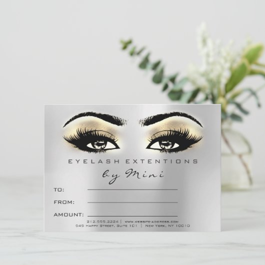 Lashes Goud Roze Makeup Certificate Gift Brow (Staand voorkant)