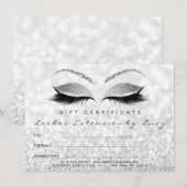 Lashes Gray Silver Makeup Certificate Gift Glitter (Voorkant / Achterkant)