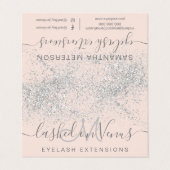 Lashes hair Silver Glitter pastel eye aftercare Visitekaartje (Buitenkant ongevouwen)