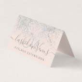 Lashes hair Silver Glitter pastel eye aftercare Visitekaartje (Voorkant)