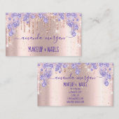 Lashes HairdresserMakeup Roos Paarse Drivers Glitt Visitekaartje (Voorkant / Achterkant)
