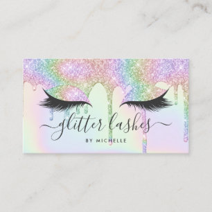 Lashes holografische eenhoorn glitter druppels mak visitekaartje