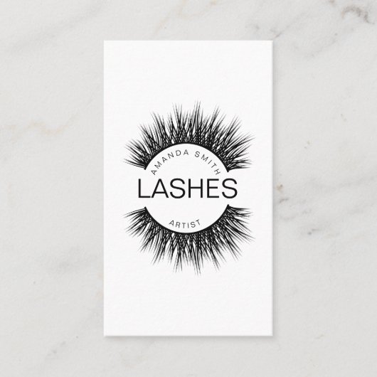Lashes kunstenaar in zwart visitekaartje (Voorkant)