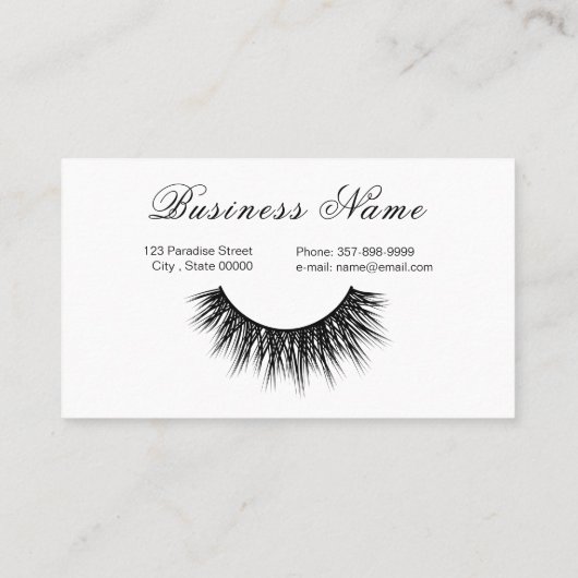 Lashes kunstenaar in zwart visitekaartje (Achterkant)