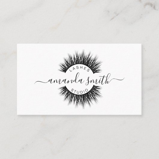 Lashes kunstenaar in zwarte kleur visitekaartje (Voorkant)