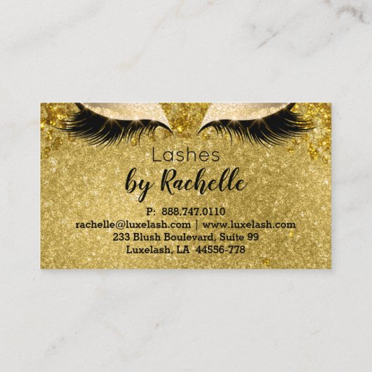 Lashes Lash Visitekaartje Eyelash Gold Glam (Achterkant)