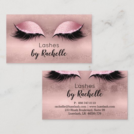 Lashes Lash Visitekaartje Eyelash Roos Gold (Voorkant / Achterkant)