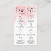 Lashes Lift & Tint Care Guide Blush Waterverf Visitekaartje (Voorkant)