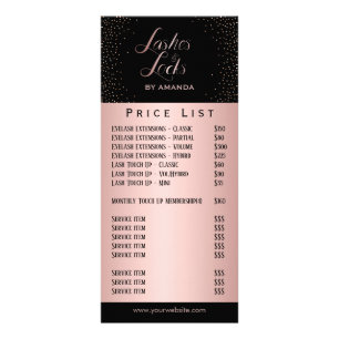 Lashes & Locks maken artistieke Roos Gold Price Li Reclamekaart
