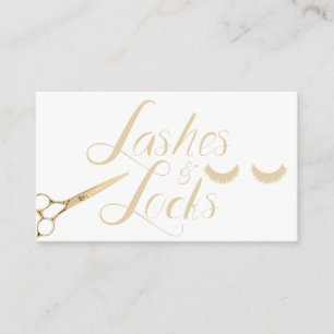 Lashes Locks Makeup Artist Modern Gold Typografie Visitekaartje