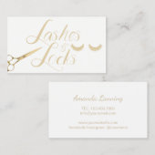 Lashes Locks Makeup Artist Modern Gold Typografie Visitekaartje (Voorkant / Achterkant)