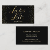 Lashes & Locks Makeup artistieke moderne zwart & g Visitekaartje (Voorkant / Achterkant)