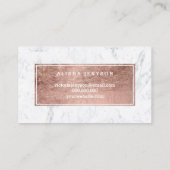 Lashes logo chic faux roos gouden tekenmarmer visitekaartje (Achterkant)