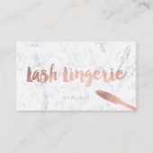 Lashes logo chic faux roos gouden tekenmarmer visitekaartje (Voorkant)