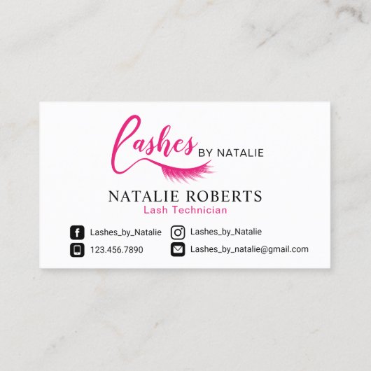 Lashes Logo Eyelash Extensions Salon Loyalty (Achterkant)