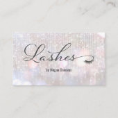 Lashes Logo Iridescent Bokeh Sparkle Visitekaartje (Voorkant)