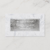 Lashes logo modern faux Silver-tekenmarmer Visitekaartje (Achterkant)