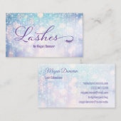 Lashes Logo Paarse en Blauwgroen Bokeh Sparkle Visitekaartje (Voorkant / Achterkant)