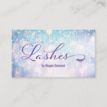 Lashes Logo Paarse en Blauwgroen Bokeh Sparkle