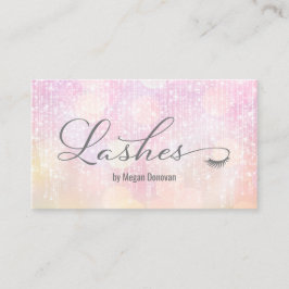 Lashes Logo Pink Sunset Bokeh Sparkle Visitekaartje