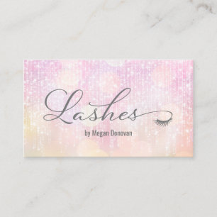 Lashes Logo Pink Sunset Bokeh Sparkle Visitekaartje