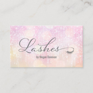 Lashes Logo Pink Sunset Bokeh Sparkle Visitekaartje