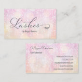 Lashes Logo Pink Sunset Bokeh Sparkle Visitekaartje (Voorkant / Achterkant)