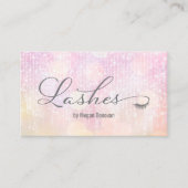 Lashes Logo Pink Sunset Bokeh Sparkle Visitekaartje (Voorkant)