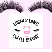 Lashes Long Coffee Strong Funny Pink Bier Onderzetter