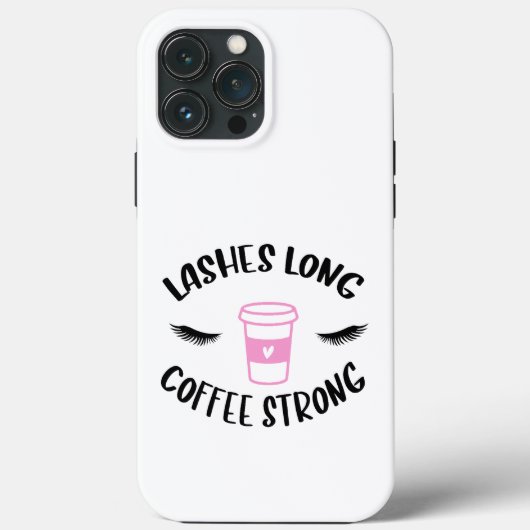 Lashes Long Coffee Strong Funny Pink Case-Mate iPhone Case (Achterkant)