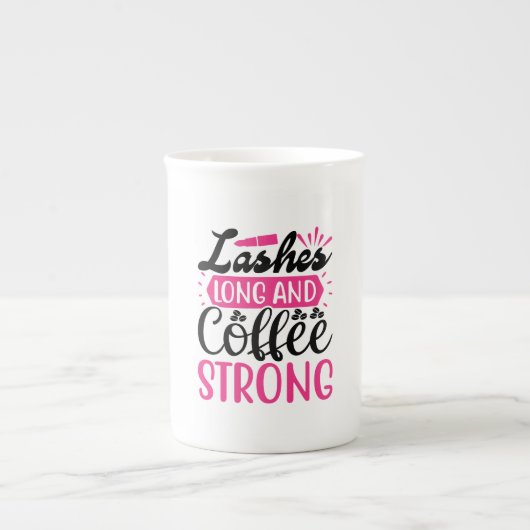 Lashes Long Coffee Strong Porselein Kop (Voorkant)