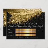 Lashes Lux Make-up Certificaat Gift Gouden Glitter (Voorkant / Achterkant)