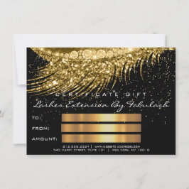 Lashes Lux Make-up Certificaat Gift Gouden Glitter