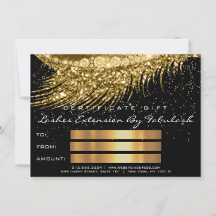 Lashes Lux Make-up Certificaat Gift Gouden Glitter