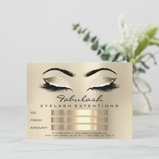 Lashes Make-up Artiest Certificaat Cadeau Champaig (Staand voorkant)