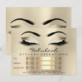 Lashes Make-up Artiest Certificaat Cadeau Champaig (Voorkant / Achterkant)