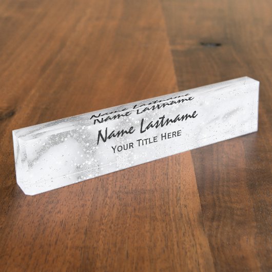 Lashes Make-up Artiest Event Planner Marble Grey Naambordje (Zijkant)