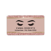 Lashes Make-up Artiest Modern Roos Gold Beauty Sal Etiket (Voorkant)