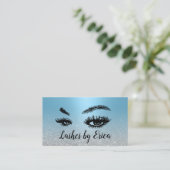 Lashes Make-up Artiest Moderne Blauwe Salon Loyali Klantenkaartje (Staand voorkant)