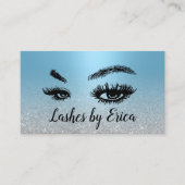 Lashes Make-up Artiest Moderne Blauwe Salon Loyali Klantenkaartje (Voorkant)