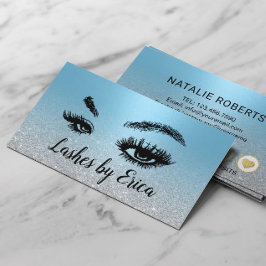 Lashes Make-up Artiest Moderne Blauwe Salon Loyali Klantenkaartje