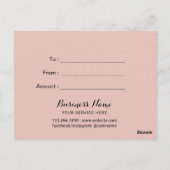 Lashes Make-up Artiest Roos Goud Cadeaubon Briefkaart (Achterkant)