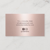 Lashes Make-up Artiest Salon Roos Goud Metallic Visitekaartje (Achterkant)