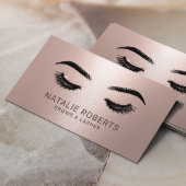 Lashes Make-up Artiest Salon Roos Goud Metallic Visitekaartje