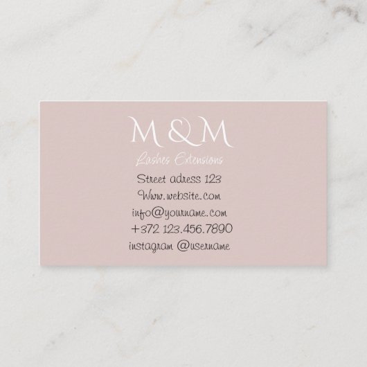 Lashes Make-up Artiest Schattige Lash Bar Brows Ro Visitekaartje (Achterkant)