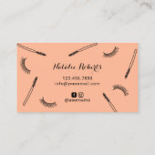 Lashes Make-up Artiest Schattige Wimper Salon Peac Visitekaartje (Achterkant)