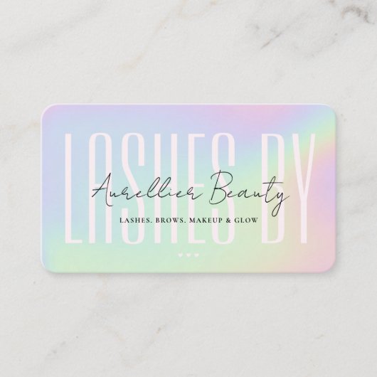 Lashes Make-up Artiest Schoonheid Holografisch Mod Visitekaartje (Voorkant)