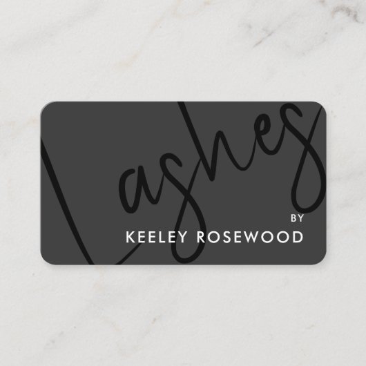 Lashes Make-up Artist Beauty Salon Elegant Zwart Visitekaartje (Voorkant)