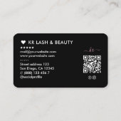 Lashes Make-up Artist Beauty Salon Elegant Zwart Visitekaartje (Achterkant)