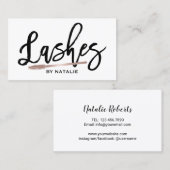 Lashes make-up artist Elegant handgeschreven scrip Visitekaartje (Voorkant / Achterkant)